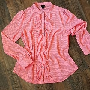 Worthington coral sheer blouse large